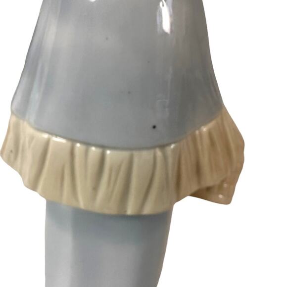 Frankel Lady Figurine Vintage Ceramic Flower Girl Basket Elegant Muted Blue - Picture 12 of 15